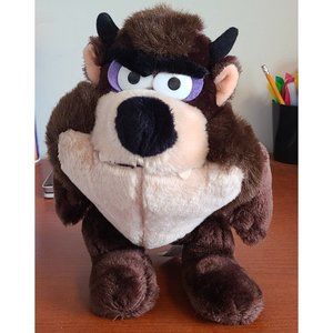 Warner Brothers Taz Tasmanian Devil Plush 10" Vintage 1987 Stuffed Animal